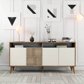 Console Milan – Walnut/Cream – 160 cm x 78 cm x 35 cm