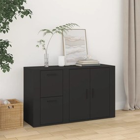vidaXL Aparador 100x33x59,5 cm derivados de madeira preto