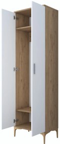 Hall Stand EA111 – Walnut White – 60x198,6x37,5 cm