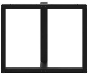 Pés de mesa de jantar em forma de T, 2 peças, preto, 90x35x(72-73) cm,