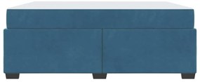 Estrutura de cama com colchão Azul escuro 180 x 200 cm Veludo