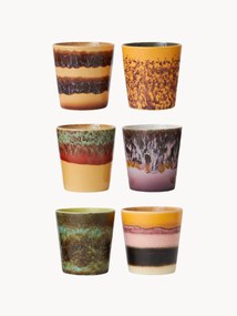 Canecas de cerâmica artesanal 70's, 6 uni.