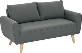 HOMCOM Sofá de 2 lugares, sofá de tecido, 2 almofadas de encosto, revestimento em veludo cotelê, 145 x 75 x 78 cm, Antracite | Aosom Portugal