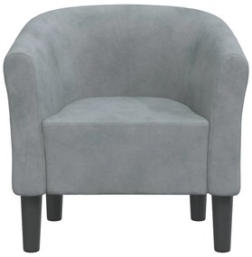 Poltrona veludo cinzento-escuro
