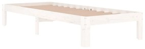 Estrutura cama pequena solteiro 75x190 cm madeira maciça branco