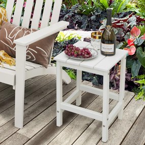 Mesa quadrada para jardim para exterior 36 x 36 x 47 cm resistente às intempéries em HDPE Branca