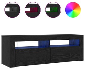 Estante para TV vidaXL com LED Carvalho Preto 120x35x40 cm Madeira de