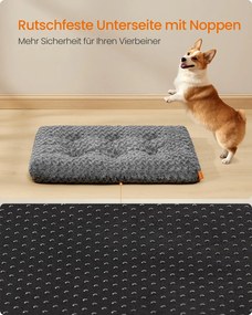 Cama para cães L 95 x 60 cm com estofamento macio cinza ardósia