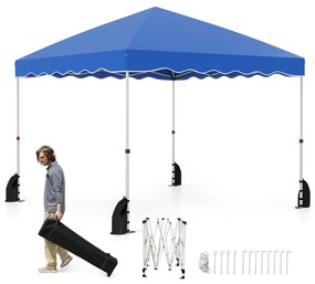 Tenda dobrável de 10 x 10 pés com cobertura retrátil e bolsa com rodas - Cinza