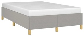 Estrutura de cama sem colchão 120x200 cm tecido cinzento-claro