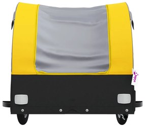 Reboque para bicicleta 45 kg ferro preto e amarelo