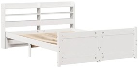 Estrutura de cama c/ cabeceira sem colchão 160x200 cm branco