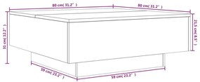 Mesa de centro 80x80x31 cm contraplacado cinzento cimento
