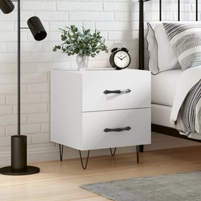 vidaXL Mesa de cabeceira 40x35x47,5 cm derivados de madeira branco