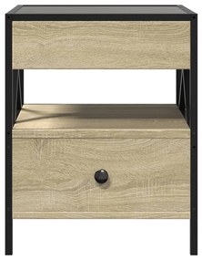 Mesa de centro luzes LED Infinity 40x40x51 cm carvalho sonoma