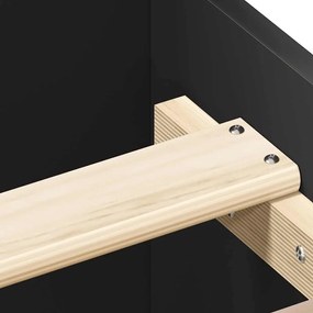 Estrutura de cama com cabeceira e pés 180x200 cm preto