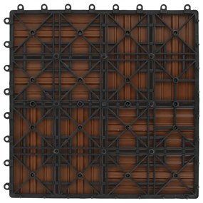 Ladrilhos de pavimento 11 pcs WPC 1m² 30x30 cm castanho