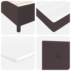 Cama Box Spring com Colchão &amp; Banco Marrom Escuro 90x200 cm Tecido