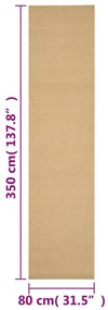 Tapete sisal natural 80x350 cm