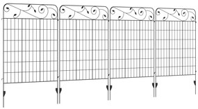 Cercas de Jardim de 4 Painéis 88x110 cm Cercas de Jardim Metálicas Cer