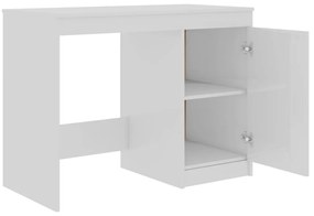 Secretária 140x50x76 cm contraplacado branco brilhante