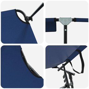 Espreguiçadeira Dobrável com Toldo Azul de Tecido Oxford 600D