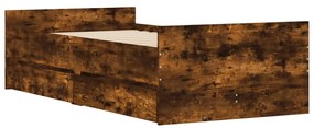 Estrutura de cama com gavetas 90x190 cm carvalho fumado