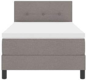 Cama box com colchão taupe 100x200 cm tecido