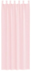 Cortinas de voile com bolsos para varão 2 pcs rosa-claro