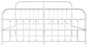 Estrutura de cama com cabeceira e pés 180x200 cm metal branco