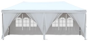 Tenda para festas dobrável com paredes laterais 3x6 m branco