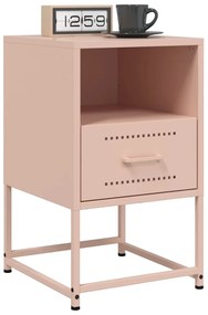 Mesas de cabeceira 2 pcs 36x39x60,5 cm aço rosa
