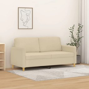 vidaXL Sofá de 2 lugares tecido 140 cm cor creme