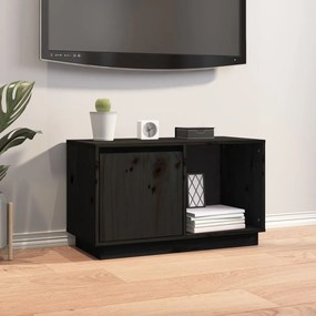 vidaXL Móvel de TV 74x35x44 cm madeira de pinho maciça preto