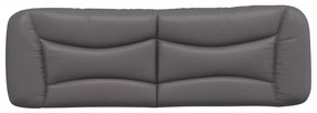 Almofadão de cabeceira 160 cm couro artificial cinzento