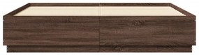 Estrutura de cama 200x200cm derivados madeira carvalho castanho