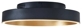 Plafon de design preto com dourado 40cm incl. LED com interruptor de 3 níveis - Ingo Design