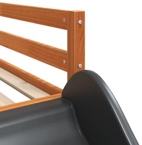 Beliche com escorrega e escada pinho maciço castanho-mel