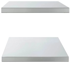 Prateleiras de parede 2 pcs 100x40x3 cm aço inoxidável prateado