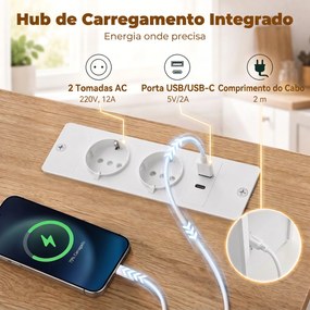 Carrinho de Cozinha com Rodas Estação de Carregamento Armário Organizador Extraível Porta-Especiarias e Barra para Panos 80x40x88 cm Branco