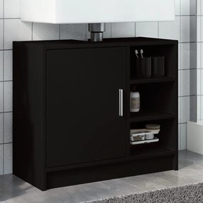 Armário de lavatório 63x29x55 cm derivados de madeira preto
