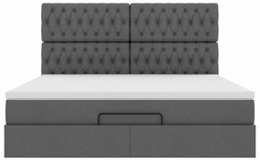 Estrutura de cama otomana com colchão 180x200cm cinzento escuro