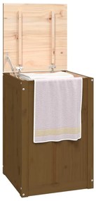 Caixa p/ roupa 44x44x66 cm madeira de pinho maciça castanho-mel