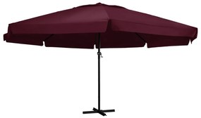 vidaXL Guarda-sol de jardim com poste de alumínio 600 cm bordô