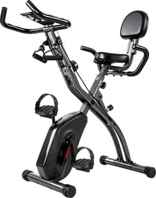 SPORTNOW Bicicleta Estática Dobrável com 8 Níveis de Resistência, Volante, Ecrã LCD, Bluetooth, Pulsómetro e Selim Ajustável | Aosom Portugal