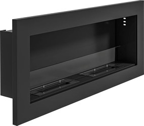 HOMCOM Lareira de Bioetanol 10.000 Btu com Tanque de 0,8L Tempo de Combustão 3H para Interiores 25-30 m² 90x15x40 cm Preto | Aosom Portugal