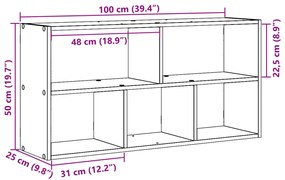Prateleira de parede 100x25x50 cm derivados de madeira branco