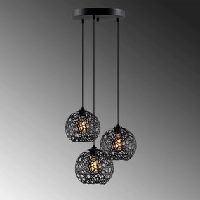 Candeeiro de Teto Fellini – Preto – Diâmetro 65 cm, Altura 117 cm