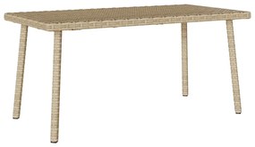 Mesa de centro de jardim retangular 80x40x37cm vime PE Bege