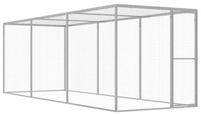 vidaXL Jaula para gatos 4,5x1,5x1,5 m aço galvanizado